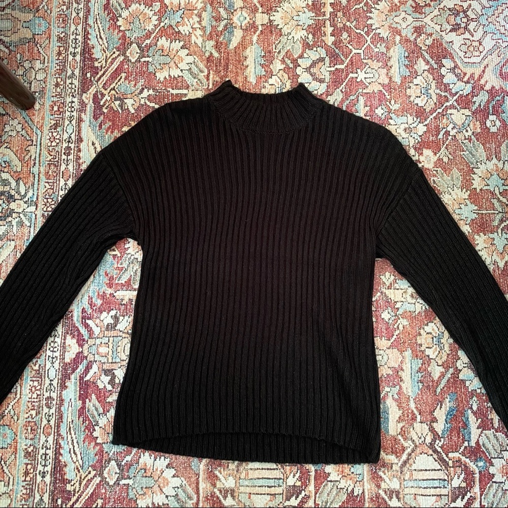 Black knit turtle neck sweater